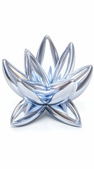 Metallic lotus flower, white background,  decor, spa