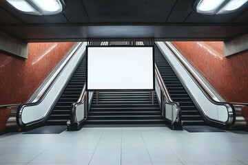 Clean White Blank Billboard Mock-Up in Subway: A Prime Advertising Canvas