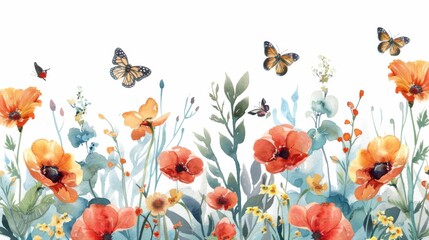 Butterfly illustration set with blue, purple, and orange tones, detailed wings on a clean white background