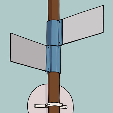  Blue and White Street Signs on a Pole