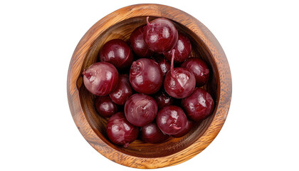 Obraz premium Fresh beets in natural wooden bowl, perfect for healthy recipes and advertisements. Isolated on transparent background, showcasing vibrant colors. Isolated on Transparent Background