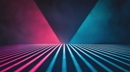 Fototapeta premium A laser show with vibrant beams of light crisscrossing a concert hall, creating a dynamic and energetic atmosphere.