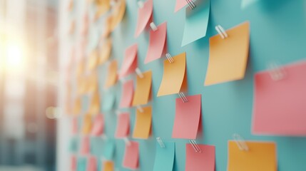 Colorful flyers attached to a bulletin board, advertising local events like workshops, art exhibitions, and community gatherings, creating a sense of local engagement.