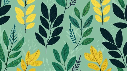 Background pattern leaf concept. Lush Botanical Leaf Pattern with Fresh Green Springtime Foliage