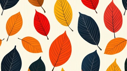 Obraz premium Background pattern leaf concept. Vibrant Autumn Leaf Pattern with Colorful Falling Foliage