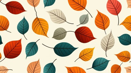 Fototapeta premium Background pattern leaf concept. Vibrant Autumn Leaf Pattern with Intricate Botanical Designs
