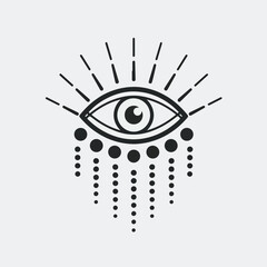 Fototapeta premium A minimalist black and white graphic of an eye