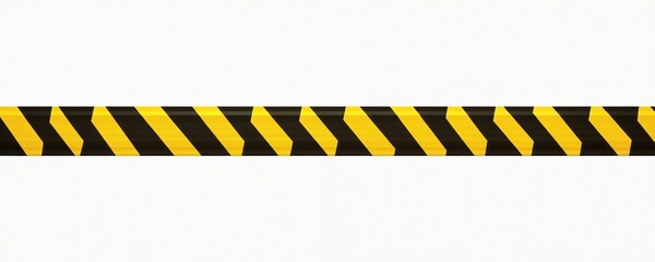 Warning caution tape with black stripes on yellow background. Hazard safety ribbon danger, security, restriction. Protective barrier sign. Construction site barricade line, crime scene, police zone
