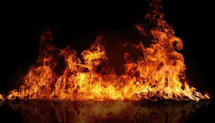 Fire on a black background