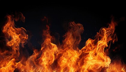 Fototapeta premium Fire on a black background