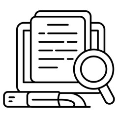 A colored design icon of search paper