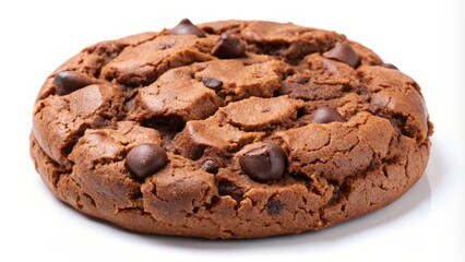 Chocolate Chip Cookie on White Background