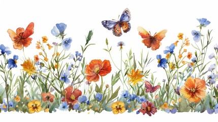 Butterfly illustration set with blue, purple, and orange tones, detailed wings on a clean white background