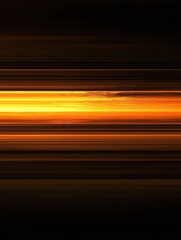 Striated Sunset, Abstract Golden Bands of Light and Shadow Horizon
