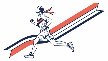 Minimalist vector finish line ribbon with bold geometric design