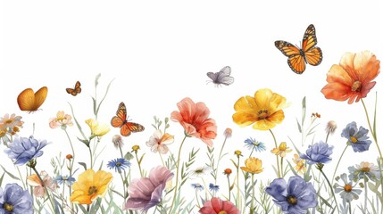 Butterfly illustration set with blue, purple, and orange tones, detailed wings on a clean white background