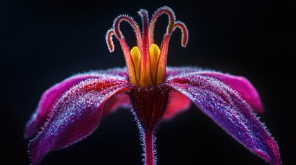 An intimate macro shot showcasing the unique intricacies of a flower's core