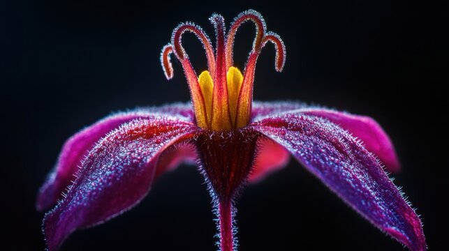 An intimate macro shot showcasing the unique intricacies of a flower's core