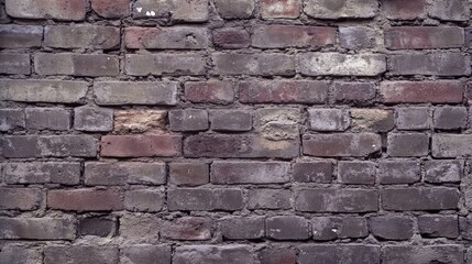 Obraz premium Grayish-red old brick wall background with faded color variations and chipped edges, bringing a vintage and industrial vibe.