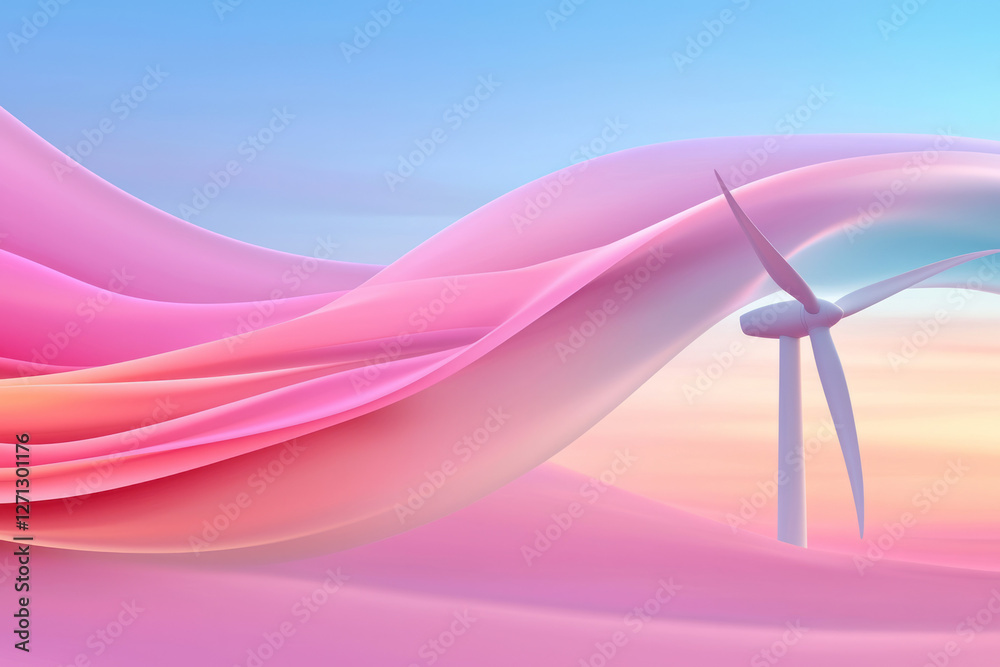 Aufkleber A minimal view of a modern turbineâ€™s rotor in smooth motion, subtly blurred blades framed by
