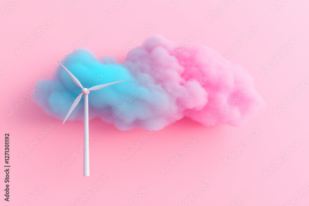Poster a minimal view of a modern turbineâ€™s rotor in smooth motion, subtly blurred blades framed by