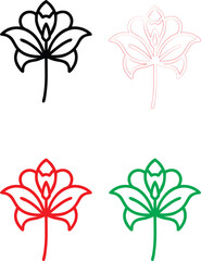 Decorative bows, simple line drawings, minimalist design, flat color illustrations, ribbon shapes, festive accents, gift wrapping elements, stylized bows, black red green blue outlines, clean graphic 