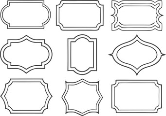 Vintage frames, banners, shapes, labels set vector