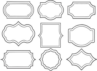 Vintage frames, banners, shapes, labels set vector