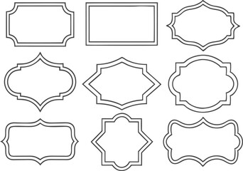 Fototapeta premium Vintage frames, banners, shapes, labels set vector