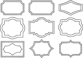 Vintage frames, banners, shapes, labels set vector