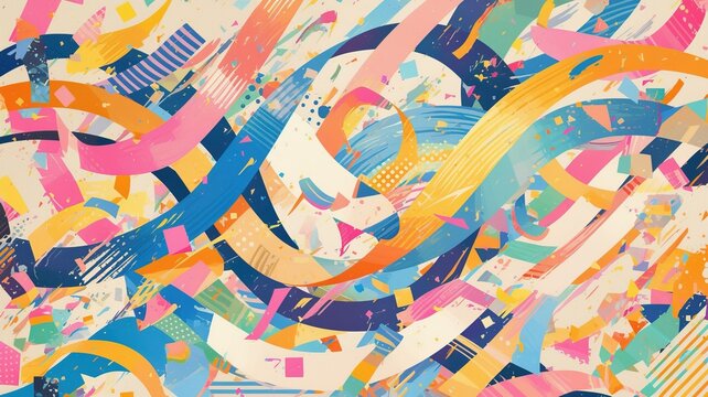 Abstract colorful swirls, festive background design