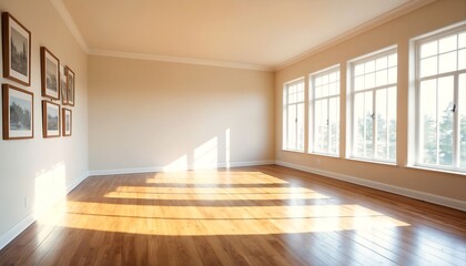 empty room with hardwood floors and natural light.
