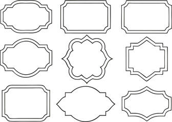 Vintage frames, banners, shapes, labels set vector