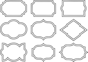 Fototapeta premium Vintage frames, banners, shapes, labels set vector
