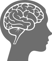 head with the brainSilhouette. Vector illustration
