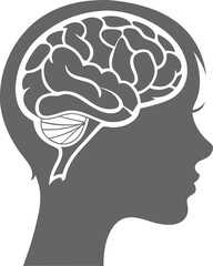 head with the brainSilhouette. Vector illustration
