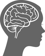 head with the brainSilhouette. Vector illustration