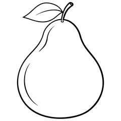 Simple Pear Outline for Vector Projects