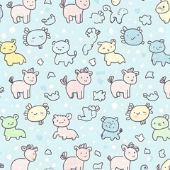 Obraz premium A_ cute_ hand-drawn_ seamless_ pattern