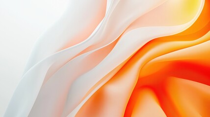Obraz premium Flowing Silk Fabric in Soft Orange and White Hues