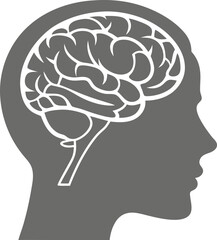head with the brainSilhouette. Vector illustration