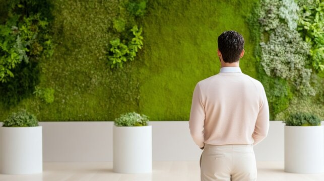 Elegant Interactive forest mapping station with satellite imagery on large digital screens participants learning about reforestation strategies  - Powered by Adobe