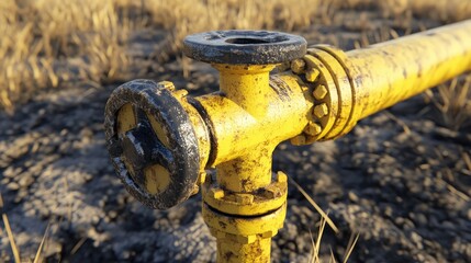 A gas pipeline valve labeled for high-pressure transport