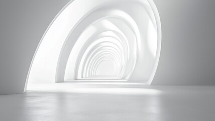 Obraz premium Elegant Arches Illuminate a Serene White Corridor
