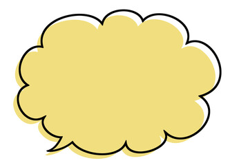 吹き出し　雲形　枠　素材　もこもこ　もくもく　ふわふわ　飾り　ポップ　おしゃれ　シンプル　あしらい　見出し　タイトル　囲み　会話　言葉　しゃべる　雲型　黒縁　単品　speech bubble,speech balloon