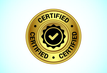 Certified button design illustration, Certified sign suitable for mobile app, and website UI design
