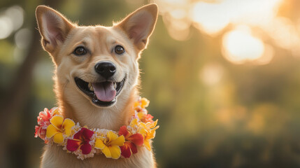dog with flower grand
