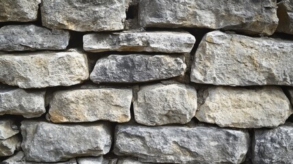 Fototapeta premium Rustic gray stone wall background with natural rough textures and deep shadows, perfect for rugged-themed visuals.