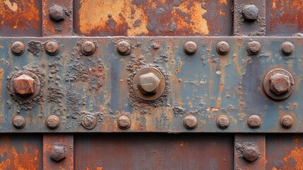 Rusty industrial iron background with oxidized patches, worn-down details, and vintage metallic patina.
