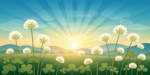Obraz premium Sunlit Serenity: The Beauty of Clover Blossoms